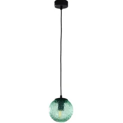 TK Lighting Hängelampe Schwarz Grün G9 Modern Glas Metall Ø14 cm* Hängelampen|Esszimmer Lampen