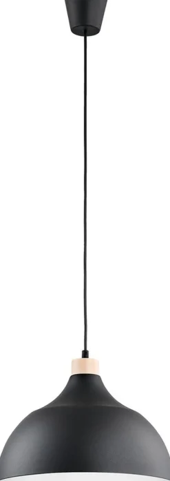 TK Lighting Hängelampe Schwarz Holz-Deko ∅33cm Esszimmer rund* Retro Lampen|Wohnzimmerlampen