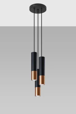 Sollux Hängelampe Schwarz Kupfer 3-flammig höhenverstellbar* Hängelampen|Esszimmer Lampen