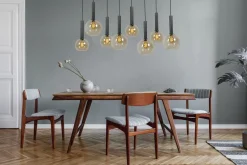 Clearance Masterlight Hängelampe Schwarz Messing 5-flammig Rauchglas Metall