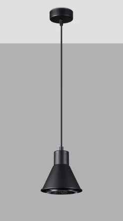 Sollux Hängelampe Schwarz Metall Ø 14 cm schlicht ES111 Retro* Wohnzimmerlampen|Esszimmer Lampen