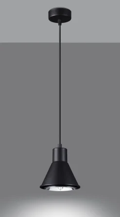 Sollux Hängelampe Schwarz Metall Ø 14 cm schlicht ES111 Retro* Wohnzimmerlampen|Esszimmer Lampen