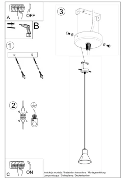 Sollux Hängelampe Schwarz Metall Ø 14 cm schlicht ES111 Retro* Wohnzimmerlampen|Esszimmer Lampen