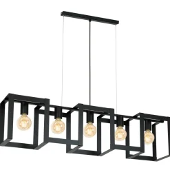 Luminex Hängelampe Schwarz Metall Modern 108 cm lang* Wohnzimmerlampen|Esszimmer Lampen