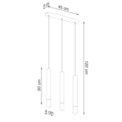 Sollux Hängelampe Schwarz Metall Glas 3-flammig G9 schmal* Moderne Lampen|Wohnzimmerlampen