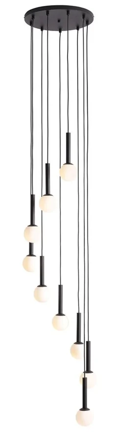 Clearance ALDEX Hängelampe Schwarz Metall Glas G9 blendarm Ø36 cm rund