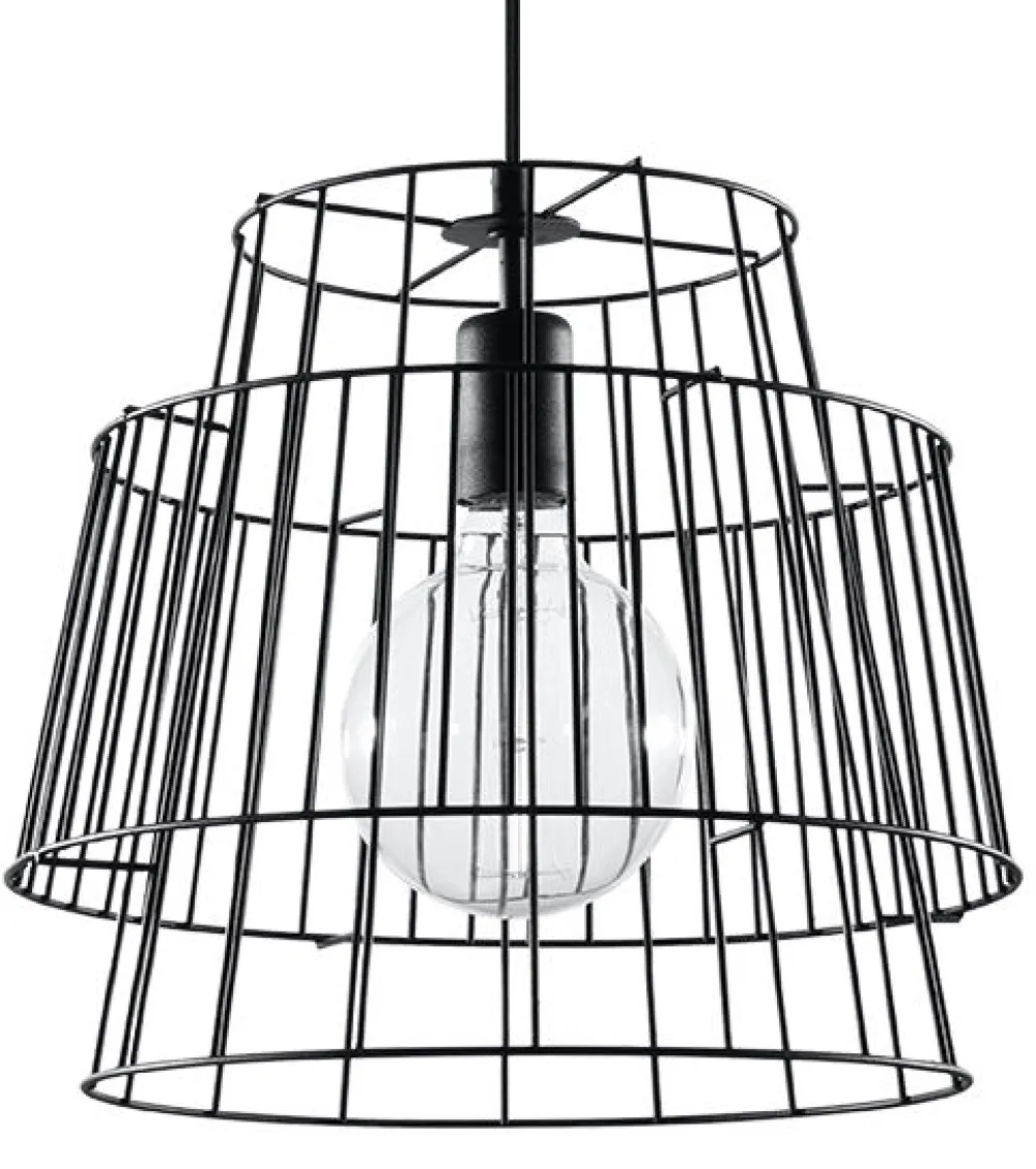 Sollux Hängelampe Schwarz Metall Ø35cm Modern E27 DALE* Hängelampen|Esszimmer Lampen