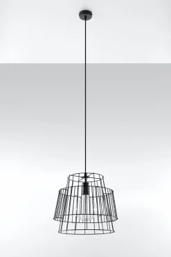 Sollux Hängelampe Schwarz Metall Ø35cm Modern E27 DALE* Hängelampen|Esszimmer Lampen