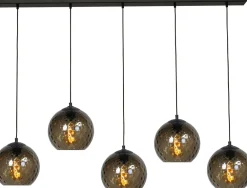 Clearance Masterlight Hängelampe Schwarz Rauchglas 5-flammig E27 EASTON