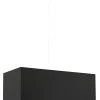 Best Sollux Hängelampe Schwarz Stoff Glas eckig B: 80 cm Modern