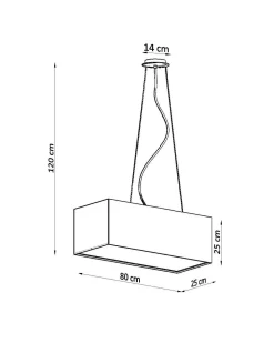 Best Sollux Hängelampe Schwarz Stoff Glas eckig B: 80 cm Modern