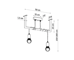 Discount Sollux Hängelampe Schwarz verstellbar bis 150 cm E27