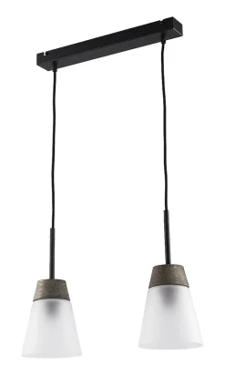 Jupiter Hängelampe Schwarz Weiß Glas 2xE27 Esstisch Tresen