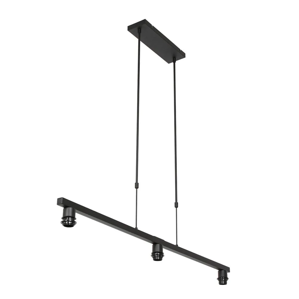 Steinhauer Hängelampe Schwarz Weiß Metall Stoff 140 cm 3-flammig* Hängelampen|Bürolampen