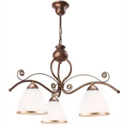 Lamkur Hängelampe Shabby Braun Esstisch Jugendstil 3-flmg* Hängelampen|Jugendstil Lampen