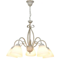 Lamkur Hängelampe Shabby Weiß Rustikal Esstisch Leuchte