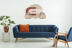 Belis Hängelampe Skandinavisch Holz Metall Weiß E27 L:60 cm* Hängelampen|Bürolampen