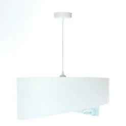 BPS Koncept Hängelampe Stoff Ø 50 cm Weiß Hellblau marmoriert rund E27* Hängelampen|Bürolampen