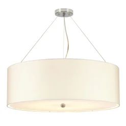 Hot Elstead Hängelampe Stoff Ø76cm in Creme Chrom blendarm