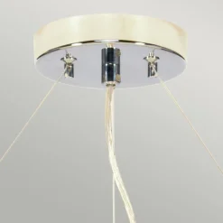 Hot Elstead Hängelampe Stoff Ø76cm in Creme Chrom blendarm