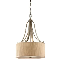 Elstead Hängelampe Stoff Creme Braun antik E27 SAMISE* Hängelampen|Stofflampen