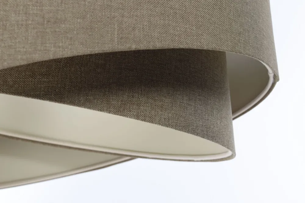 New BPS Koncept Hängelampe Stoff E27 D: 60 cm rund Braun Stoff Modern INGRAM