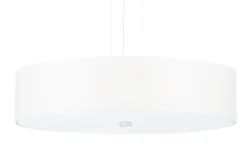 Sollux Hängelampe Stoff Glas Ø 50 cm rund Weiß 5x E27 ZIROLI