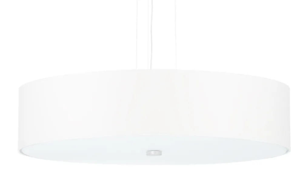 Sollux Hängelampe Stoff Glas Ø 50 cm rund Weiß 5x E27 ZIROLI