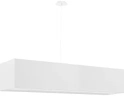 Clearance Sollux Hängelampe Stoff Glas Weiß 120 cm breit blendarm 5x E27