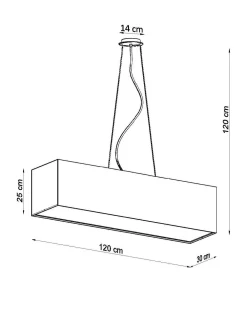 Clearance Sollux Hängelampe Stoff Glas Weiß 120 cm breit blendarm 5x E27