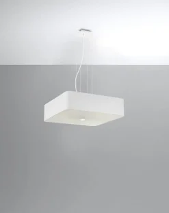 Sollux Hängelampe Stoff Glas Weiß eckig Modern blendarm* Wohnzimmerlampen|Stofflampen