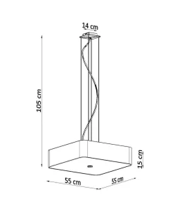 Sollux Hängelampe Stoff Glas Weiß eckig Modern blendarm* Wohnzimmerlampen|Stofflampen