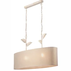 Lamkur Hängelampe Stoff Metall B: 89 cm in Gold 2-flammig E27* Küchenlampen|Stofflampen