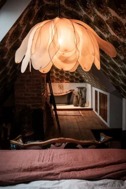 Clearance By Rydéns Hängelampe Stoff Metall E27 80 cm breit biegsam Natur