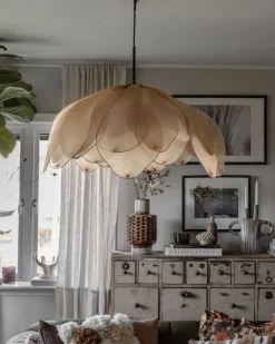 Clearance By Rydéns Hängelampe Stoff Metall E27 80 cm breit biegsam Natur