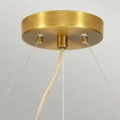 New Elstead Hängelampe Stoff rund Ø86cm in Creme Messing blendarm