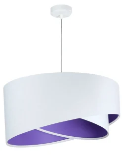 BPS Koncept Hängelampe Stoff rund Ø50cm Weiß Lila Wohnzimmer* Hängelampen|Esszimmer Lampen