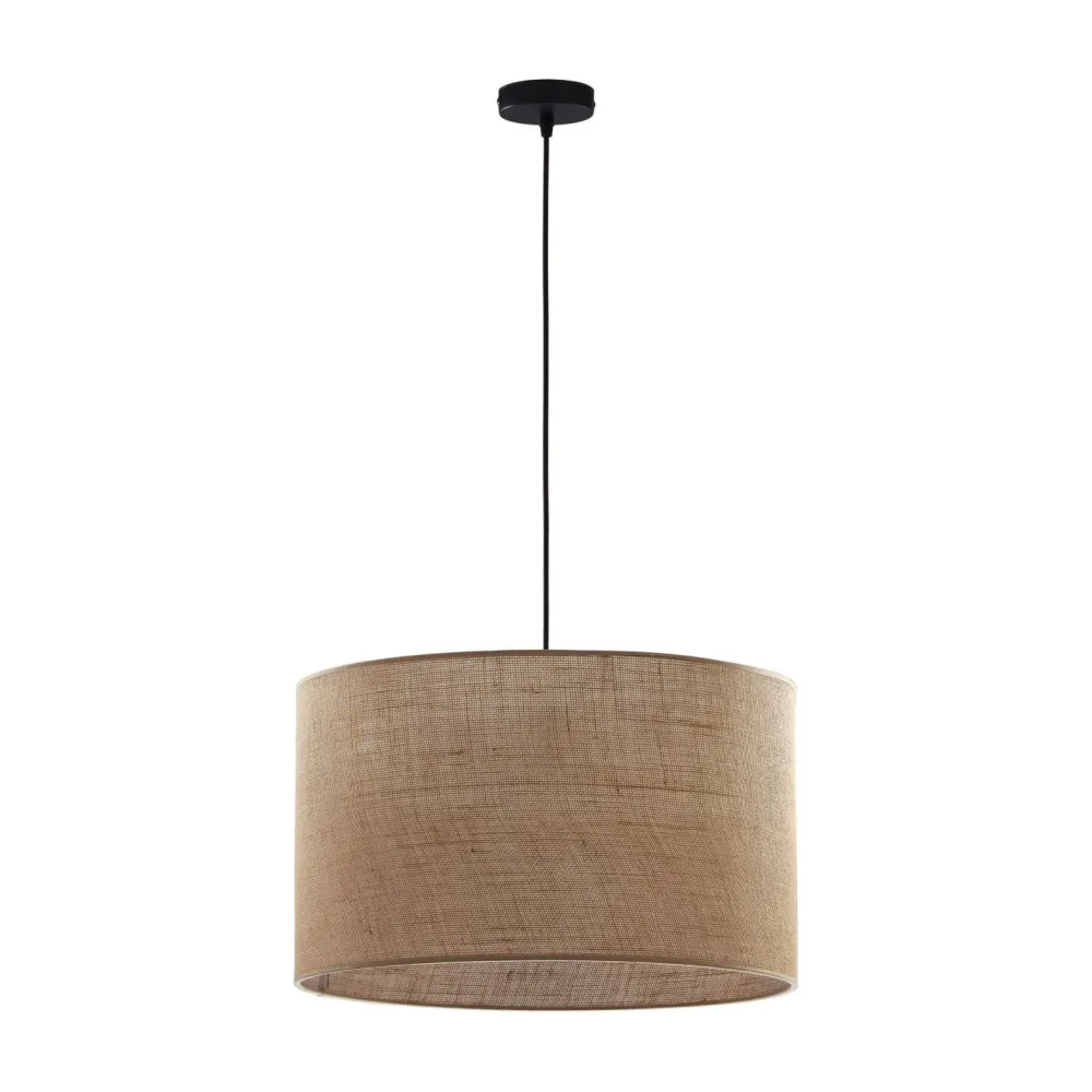 TK Lighting Hängelampe Stoff Schirm Jute Ø 50 cm E27 Boho Style* Wohnzimmerlampen|Moderne Lampen
