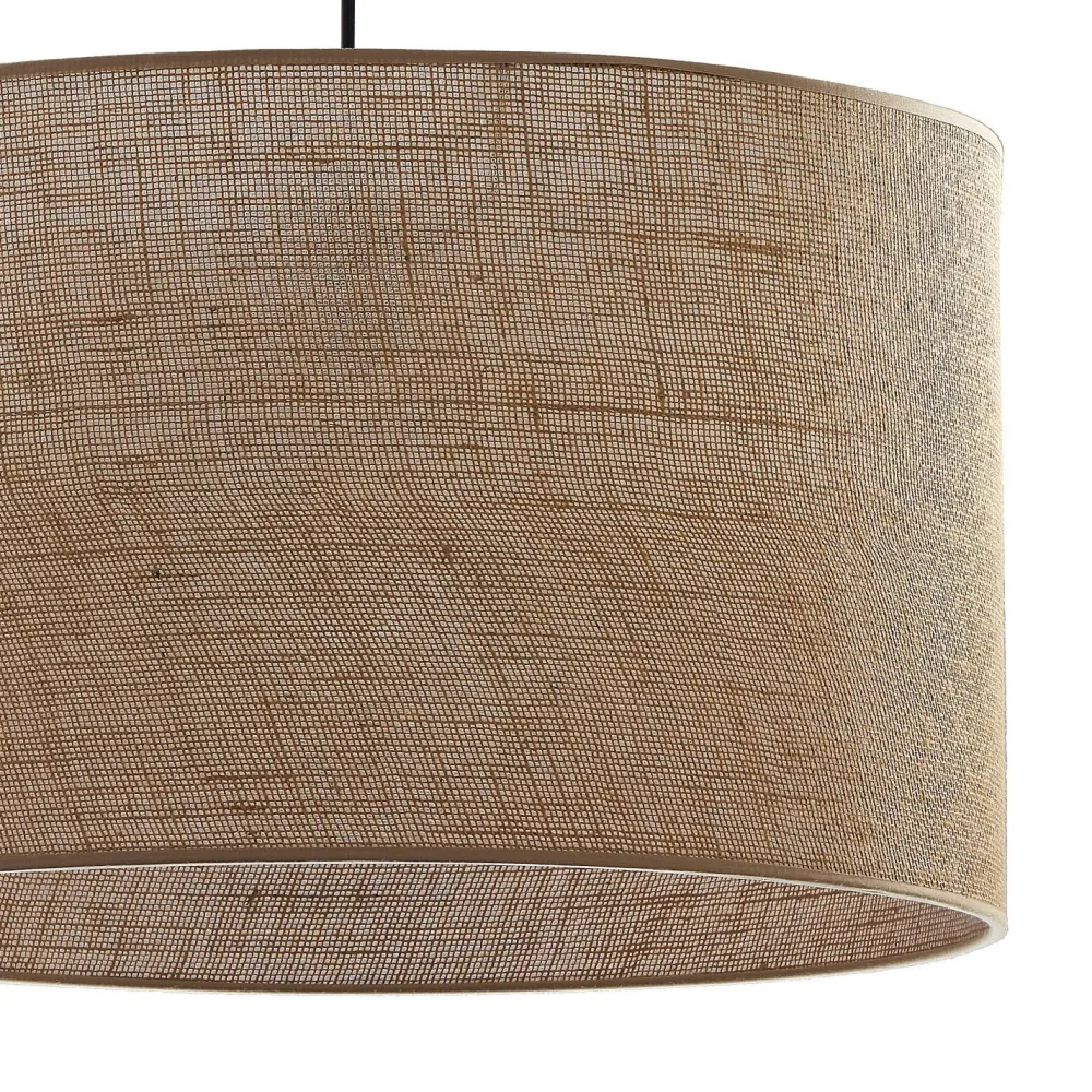 TK Lighting Hängelampe Stoff Schirm Jute Ø 50 cm E27 Boho Style* Wohnzimmerlampen|Moderne Lampen