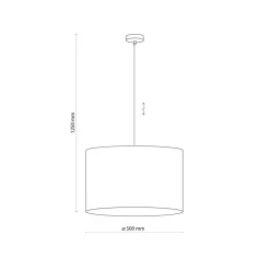 TK Lighting Hängelampe Stoff Schirm Jute Ø 50 cm E27 Boho Style* Wohnzimmerlampen|Moderne Lampen