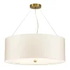 Elstead Hängelampe Stoff Schirm rund Ø66cm in Creme Messing* Moderne Lampen|Stofflampen