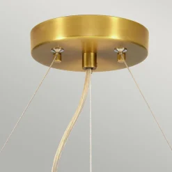 Clearance Elstead Hängelampe Stoff Schirm rund Ø59cm in Creme Messing