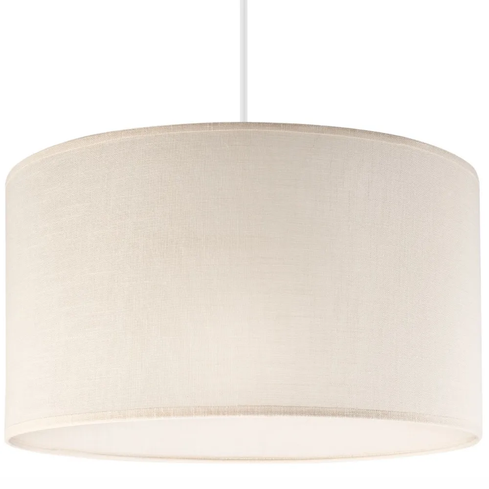 Hot Lamkur Hängelampe Stoff Weiß Creme Ø 35 cm Modern verstellbar E27