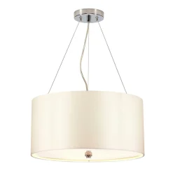 Clearance Elstead Hängelampe Stoffschirm rund Ø46cm in Creme Chrom NASIA