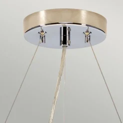 Clearance Elstead Hängelampe Stoffschirm rund Ø46cm in Creme Chrom NASIA