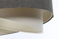 New BPS Koncept Hängelampe Stoffschirm und Ø 50 cm E27 Grau Creme verstellbar