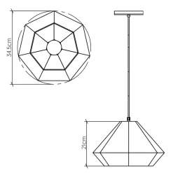 Elstead Hängelampe Teakholzfurnier B: 34,5 cm E27 modernes Design* Hängelampen|Bürolampen