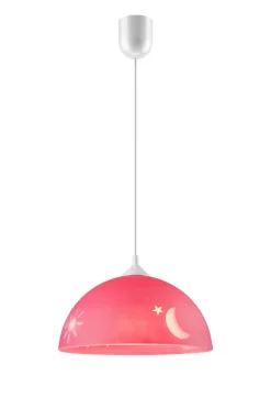 Lamkur Hängelampe THORLEY Pink rund Kinder Kinderzimmer