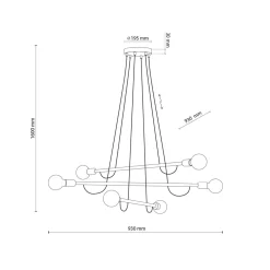 Best TK Lighting Hängelampe verstellbar L: 93 cm H: max. 160 cm für 6x E27