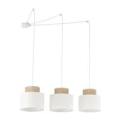 TK Lighting Hängelampe verstellbar Stoff Jute B: max. 4 m E27 3-flammig* Stofflampen|Retro Lampen